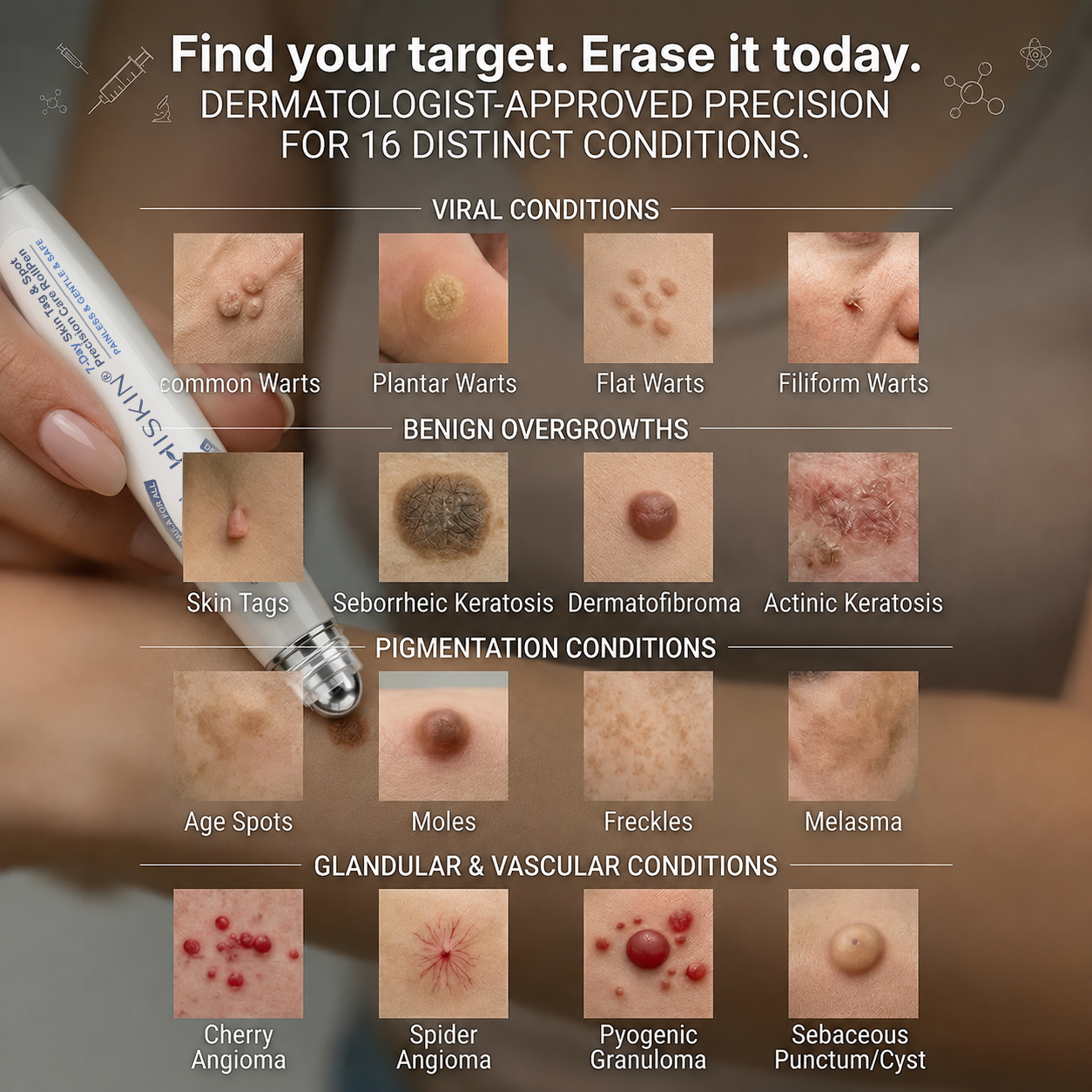 30𝐇𝐈𝐒𝐊𝐈𝐍®👩‍⚕️ 𝟕-𝐃𝒂𝘆 𝐒𝗸𝐢𝐧 𝐓𝒂𝗴 & 𝐒𝐩𝙤𝐭 𝐄𝐫𝒂𝐬𝙚𝐫 Painless & Scar-Free Advanced Imperfection Removal Rollerball Pen（副本）